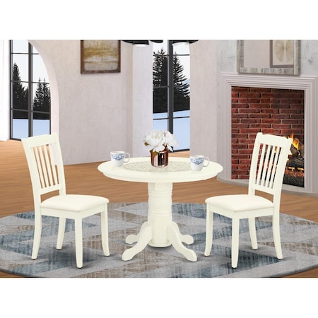 East West Furniture 3 Piece Shelton Dinette Set - Linen White SHDA3-WHI-C